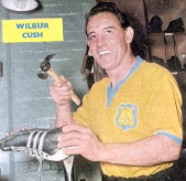 Wilbur Cush mending boots at Leeds United